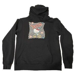 Sanrio Hello Kitty Black/White/Pink Hoodie Women's size M Medium~Y2K!~CUTE!